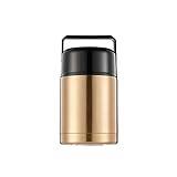 DIGJOBK Lunch Box Vacuum Lunch Box Food Grade Stainless Steel Food Thermos Vacuum Lunch Container Jar Heat Resistant Food Container(Color:Golden 800ML)