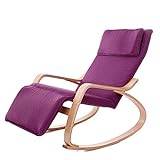 Suuim Rocking Chair Comfortable Relax Rocking Chair Lounge Chair With Cotton Fabric Lounge Chair (Purple Medium)