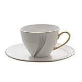 KKXXYQFC Trophy Ceramic Coffee Mug and Saucer Set, 8.11Oz/240Ml Large Cocktail Cups Warmer Mugs Espresso Cups with Handle Drinking Glasses Teacups Juice Cups to Kitchen Wday Birthday