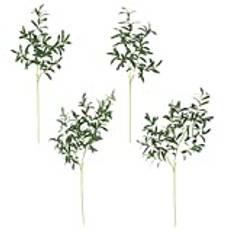 KEEMEN 4pcs Artificial Olive Branches for Vases 90cm Faux Greenery Stems Artificial Olive Tree Branches Garland for Home Office Indoor DIY Wreaths Decor (Mixed)