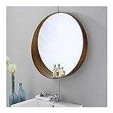 Mirror Cabinet Bathroom Wall-Mounted Mirror Cabinet, Medicine Cabinet （Storage Table）, Hanging Mirror, Storage Cabinet Vanity Mirror, Surface Mounting (Color : Brown, Size : 60X60Cm)