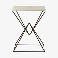 Shalimar Rectangular Side Table - White - Metal / Marble by Fifty Five South