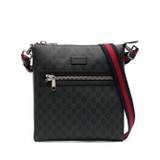 Gucci - Black GG Supreme Messenger Bag - Men's - Leather/Canvas/Cotton/Linen/FlaxNylon
