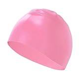 ulafbwur Comfortable Swim Cap Elastic Swimming Extra Large Hat Non-slip Design High Waterproof Hair Protection for Pink