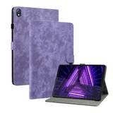 For Lenovo K10 Tiger Pattern PU Tablet Case(Purple)