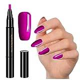 3 in 1 Nail Polish Pen, UV/LED Nail Polish Gel - Need To Use Nail Lamp for Drying - One Step Gel Nail Polish Pen Brush Soak Off Gel Ideal for Home and Professional Manicure, 1PC