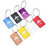 SPYMINNPOO Travel Luggage Tag,7PCS Aluminium Alloy Travel Luggage Bag Tag Identifier Tags Travel Labels Accessories