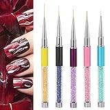Acrylic Nail Polish Brush, 5 Support Durable Nail Polish Brush, Nail Art Dotting Painting Brush Pen for Professionals and Hobbyists
