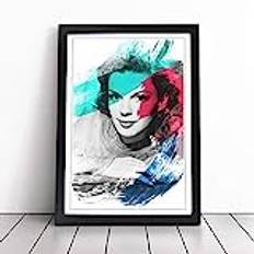 Judy Garland No.2 V2 Framed Wall Art Picture Print - Canvas Painting - Modern Home Décor Poster - Ready to Hang for Living Room Bedroom Kitchen - Black A2 (48 x 66 cm)