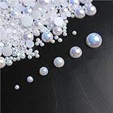 1000Pcs Mix Size Nail Art Tip Pearls 3D Nail Beads Rhinestones Decoration Tool Beauty Manicure Supplies for Women Nail Art