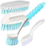 Brush for Cleaning, GIPTIME 4PCS Cleaning Brushes Includes Pan Cleaning Brush, Scrub Brush Comfort Grip, Clean Brush for Bathroom, Shoe Brush Track Groove Gap Cleaning Brushs Tool