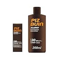 Piz Buin Sun Sensitive Allergy Summer Duo | Allergy Sun Sensitive Skin Face Cream SPF 50+ 50ml | Allergy Sun Sensitive Skin Lotion SPF 30 200ml