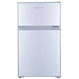 Cookology UCFF87 47cm Freestanding Undercounter Small Fridge Freezer with 2 Doors, 87 Litre, Adjustable Temperature Control, LED Light and a 4 Star Freezer Rating - in Silver