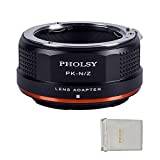 PHOLSY Lens Mount Adapter Compatible with Pentax K PK Lens to Nikon Z Mount Camera Body Compatible with Nikon Z fc, Z30, Z9, Z8, Z6 II, Z7 II, Z6, Z7, Z5, Z50