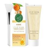 Turmeric Vitamin C Clay Mask With Turmeric,Vitamin C,Aloe Vera,Kaolin Clay For Deeply Cleansing Dark Spots, Reducing Acne Anti-Aging Skin Beauty Face Mask Skincare, 120g