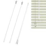 3 PCS Blind Wand for Window Blinds Vertical Blind Wand Replacement Parts Kit with Hook Grip Blind Wand Hook Plastic Blind Opener(3/PCS, Clear+White,size:13.58inch)