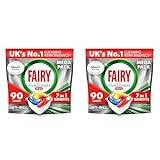 Fairy Platinum Plus All-In-1 Dishwasher Tablets, Lemon, 90 Tablets (5x18), Our Best Cleaning For A Clean Like New, Removes Dullness & Prevents Limescale (Pack of 2)