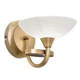 Cagney White Glass Wall Light In Antique Brass