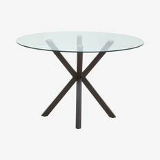 Salford Round Wood Dining Table - Clear / Black by Fifty Five South