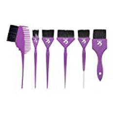 perfk,6 Pieces Hair Dye Brush Comb, Hair Dye Brush Kit, Hair Dying Brush, Hair Dye Coloring Kit Salon Hair Dye Kit Mixing Comb, Violet