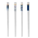 JYJLLM 4 Pairs of Ink Style Porcelain Chopsticks, Made of Ceramic, Sturdy and Durable, with a Classic Style, Suitable for use by Adults and Children.Chopsticks Reusable，Kids Chopsticks，chop Sticks
