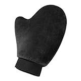 Worparsen Body Lotion Applicator Hydrating Glove Self-tanning Mitt Double-sided Waterproof Wear Resistant Quick Dry Flocking Black B