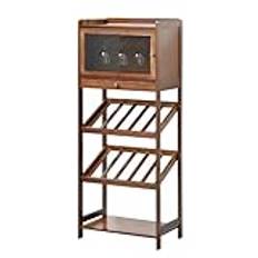 zxhrybh Modern Bamboo Bar Cabinet, Freestanding Floor Liquor Cabinet, 5-Tier Wine Cabinet, for Kitchen and Wine Cellar (Size : D)