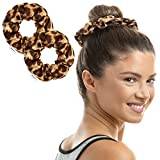 Microfibre Hair Drying Towel Scrunchies by The Perfect Haircare,Anti-Frizz & Silky Smooth,Ponytail,Bun Holder,Quick Drying & Absorbent,for Curly, Wavy, Long & Short Hair (Leopard)