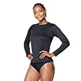 Speedo Women's Standard Uv Swim Shirt Long Sleeve Rashguard, New Black, X-Large