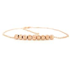 Bead charms real rose gold plated thin chain anklet with purple gift bag