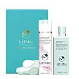 Liz Earle Brighter Glow Duo Cleanse & Polish™ Hot Cloth Cleanser Rose & Lavender 100ml, Instant Boost™ Skin Tonic 200ml, 2 Pure Cotton Cloths