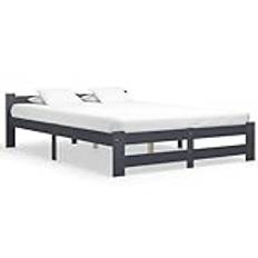 Rantry Bed Frame Dark Grey Solid Pine Wood 160x200 cm, Bedstead Platform Bed for Adults and Teenagers, Bedroom Dorm Guest Room Furniture Bed Frame Bed Base 3653 Beds & Bed Frames
