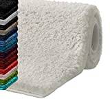 casa pura Non-Slip Bath Mat SKY Soft, Modern, Shaggy Bathroom Rug with Dense Absorbent Pile High Thickness Quick Drying, Machine Washable (Ivory, 50 x 80 cm)