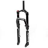 WWJZXC Bike Front Fork BMX Bicycle Fork 24 Inch MTB Fat/Beach Moutain Bike QR 120mm Travel Air Stroke Lock Bike Suspension Forks for 4.0" Tires