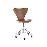 Fritz Hansen Series 7 Office Chair - Leather Fully Upholstered - Chrome / Walnut Grace