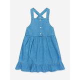 Girls Strappy Summery Denim Dress in Blue - Blue / 6 Yrs