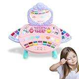 Cyhamse 2 pieces children's make-up kit for girls, real make-up set for little girls, dressing table toy, real non-toxic dressing table make-up palette with mirror toy for girls, children
