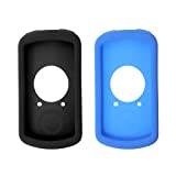 eMagTech 2PCS Silicone Case Compatible with Garmin Edge 1030/1030 Plus Bike GPS Anti-drop Protective Cover Skin Cycling GPS Replacement Accessories Black & Blue