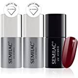 Semilac Base Coat, Top Coat & UV Gel Colour Polish. Long Lasting, Chip Resistant & Easy To Apply. 071 Deep Red Colour UV Gel Nail Varnish. Perfect For Manicure or Pedicure.