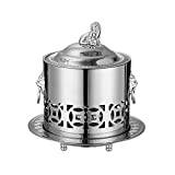 lesulety Mini Portable Alcohol Stove Fondue Set Cheese Marshmallow Cheese Stainless Steel Fondue Retro Party Camping Fondue (7in),Silver