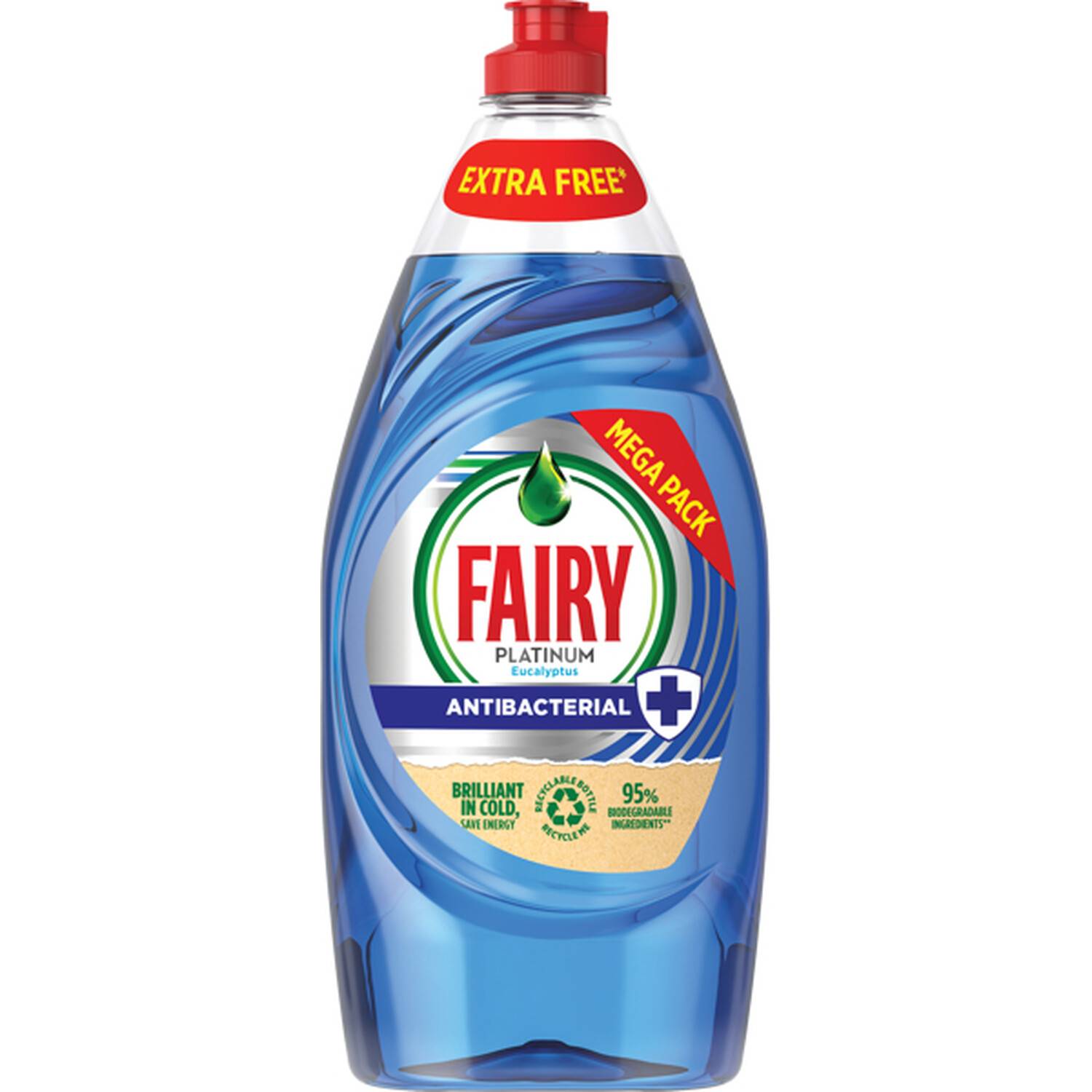 Fairy Platinum Washing Up Liquid - Antibacterial Eucalyptus / 870ml