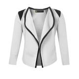 (3-4 Years, White) Girls Blazer Jacket with Shoulder Detail