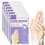 CCKULOOB Hand Mask, 6 Pairs Super Hydrating Hand Mask Moisturizing Hand Mask that Enriched with Collagen, Shea Butter, and Vitamin-E to Revive Dry, Rough and Cracked Skin (6 Lavender)
