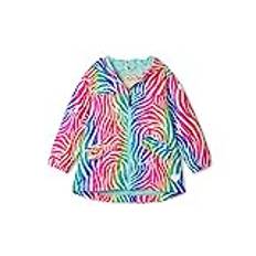 Hatley Girl's Microfiber Rain Jacket, Rainbow Zebra, 2 Years