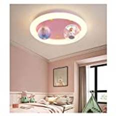 KSTORE Children's Room Planet Ceiling Light Dimmable Astronaut Cartoon Ceiling Lamp Boys Girls Bedroom Light,Pink Warm Light,50CM