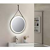 Keenware KBM-360 Midas Round LED Brushed Brass Framed Bathroom Mirror With Hook & Loop; 600mm