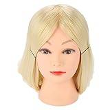 Mannequin Head, Easy To Comb Wig Head with Hair, Easy To Clean and Maintain Multifunctional Hair Styling Practice Wig Head Meets a Variety Of Operations