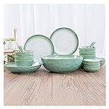 Dinner Plates 46-Piece Kitchen Dinnerware Set Plates Dishes Bowls Service for 10 Durable Ceramic Dinner Plate Sets ehold Round Plates and Bowls Appetizer Dessert Snack Plate Kitchen Dishes Pla