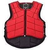 QUERTIPOL Nylon Kids Equestrian Vest, Unisex Padded Horse Riding Protective Gear Body Protector Safety Foam Padded Horse Riding Protective Gear Children's Equestrian Body Protector Red(CS)
