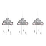 UPKOCH 3pcs Clouds for Ceiling Kids Wall Hanging Decor Baby Crib Mobile Felt Cloud Mobiles Toys Heart Garland Felt Balls Toys for Infants Baby Nursery Ceiling Mobile Raindrop Gift Child